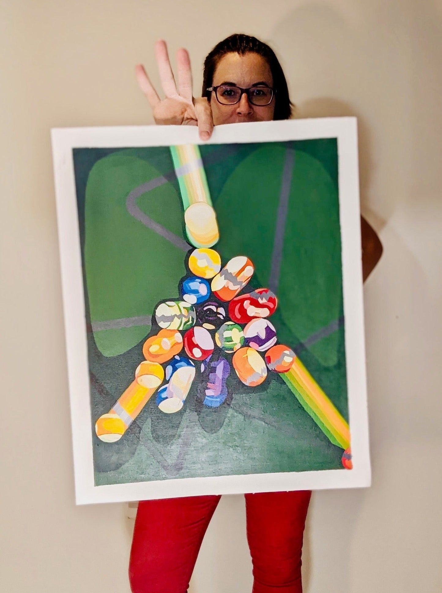 (a billiards break-up) acrylic painting