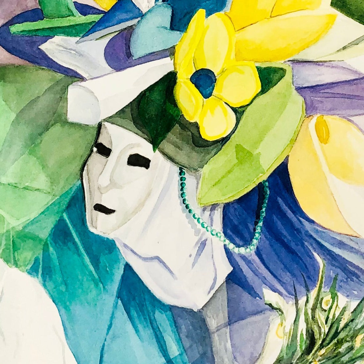 (venetian costume) original watercolor painting